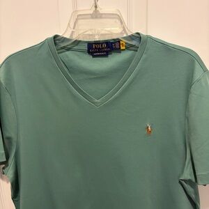 Polo by Ralph Lauren Teal Short Sleeve Custom Slim Fit Crew Tee